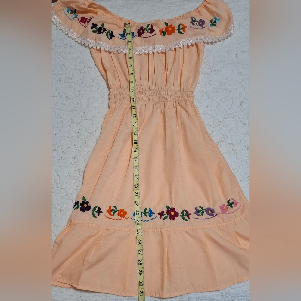 Mexican Embroidered Off-Shoulder Dress - Picture 4 of 8